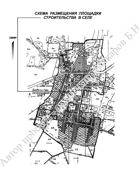 Схема размещения площадки строительства в селе